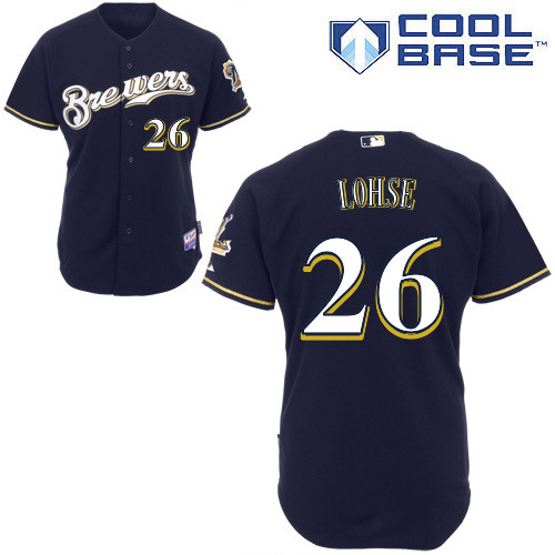 Kyle Lohse #26 Youth Baseball Jersey-Milwaukee Brewers Authentic Alternate Navy Cool Base MLB Jersey